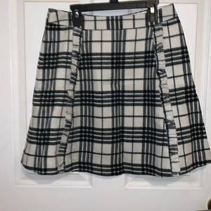 Loft pleated plaid skirt